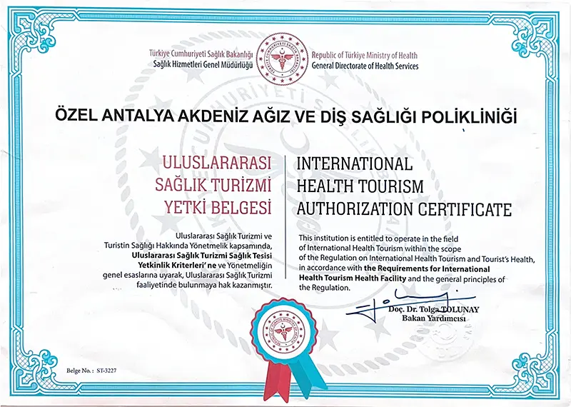Health Tourism Authorization Certificate